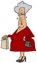 Old woman carrying a sack Royalty Free Stock Photo