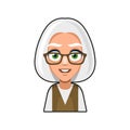 Old Woman Cartoon Icon. Cute Avatar. Vector