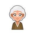 Old Woman Cartoon Icon. Cute Avatar. Vector