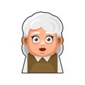 Old Woman Cartoon Icon. Cute Avatar. Vector