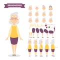 Old woman character set for animation