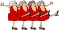 Old woman chorus line Royalty Free Stock Photo