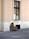 Old woman in the city