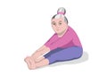 Old woman do yoga. Healthy active lifestyle older people.