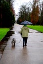 Old woman with dog Royalty Free Stock Photo