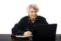 Old woman is elearning student Royalty Free Stock Photo