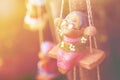 Old woman happy swing doll