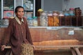 Old woman and her shop in Bali Royalty Free Stock Photo