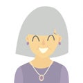 Old woman icon vector.Woman icon illustration.Face of old woman icon.Face of elder people icons cartoon style.