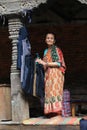 The old woman in kathmandu durbar square in nepal Royalty Free Stock Photo