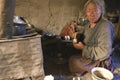 Old and poor woman from Korzok village, Ladakh