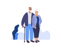 Old woman and man. Happy smilling Grandmother and grandfather. Vector Royalty Free Stock Photo