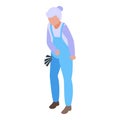 Old woman menopause icon isometric vector. Female hormone