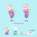 Old woman with osteoporosis