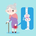 Old woman with osteoporosis