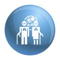 Old woman pneumonia lung icon, simple style