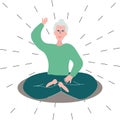 Old woman practicing yoga