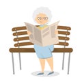 Old woman reading. Royalty Free Stock Photo