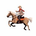 old woman riding horse vector flat minimalistic isolated illustration Royalty Free Stock Photo