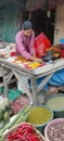 Old woman selling spices at a market in Bulukumba, Indonesia