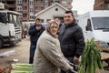 Old woman selling vegetables on the Gjilan bazaar, one of the biggest markets of Eastern Kosovo