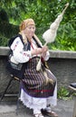 Old woman spinning wool Royalty Free Stock Photo