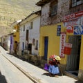 Old woman in street of peruvian village