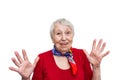 Old Woman with surprised expression on her face Royalty Free Stock Photo