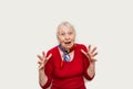 Old Woman with surprised expression on her face Royalty Free Stock Photo