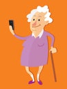 Old woman taking selfie photo Royalty Free Stock Photo
