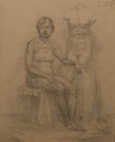 Old woman and torso Venus