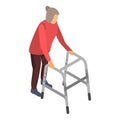 Old woman walker icon, isometric style Royalty Free Stock Photo