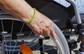 Old woman wheelchair user hand, Rio de Janeiro