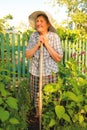 Old woman working in the garden Royalty Free Stock Photo