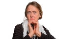 Old woman is worried Royalty Free Stock Photo