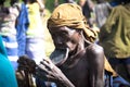 Old Women from the African tribe Mursi, Ethiopia Royalty Free Stock Photo