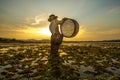 Old women looking for fish