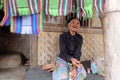 Old Women Merchant traditional Fabric at Sade Village Lombok island