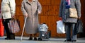 Old women are waiting for the bus Royalty Free Stock Photo