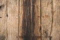 Old wood background from old home. Corrosion of base or ceiling in interior of home. Corrosion of wooden background and empty area Royalty Free Stock Photo