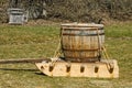 Old Wood Barrel on Sled