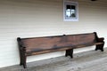 Old wood bench on weathered porch