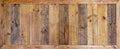 Old wood board texture is blank with a wooden frame and space to put text - long panoramic banner background