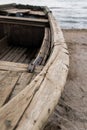 Old wood boat on the sea cost