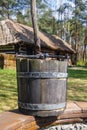 Old wood bucket Royalty Free Stock Photo