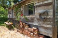 Old wood cabin in the woods Royalty Free Stock Photo