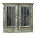 Old wood cabinet with doors isolated. Royalty Free Stock Photo