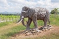 Old wood carving elephant Royalty Free Stock Photo