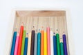 Old Wood color pencils. Royalty Free Stock Photo