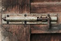 Old wood door bolt Royalty Free Stock Photo